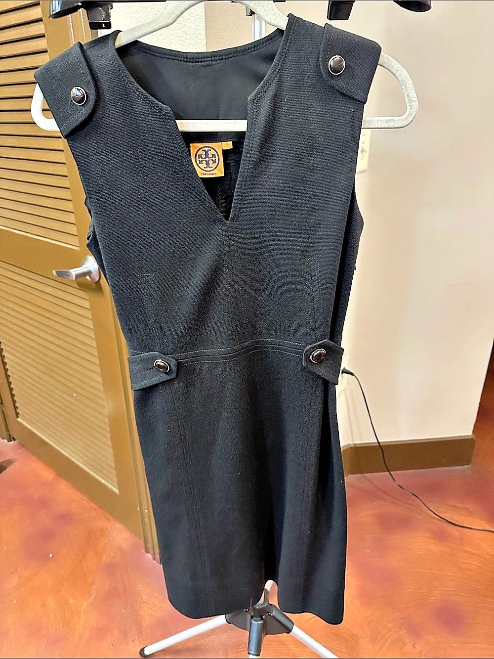 Tory Burch Declan Dress Black Midi Size Small